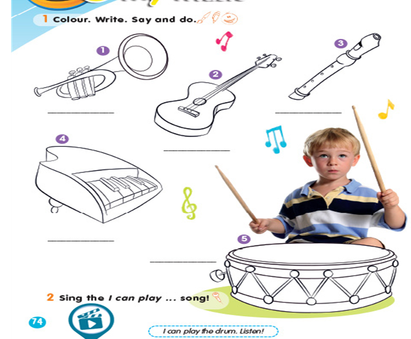 grade 1. Demonstrative lesson: My music. Musical instruments.