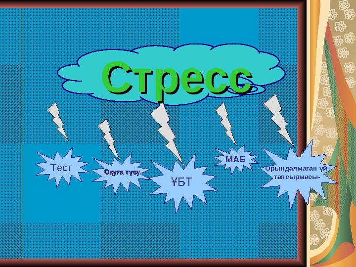 СтрессСтресс Тест МАБ Орындалмаған үй тапсырмасы- ҰБТ Оқуға түсуОқуға түсу