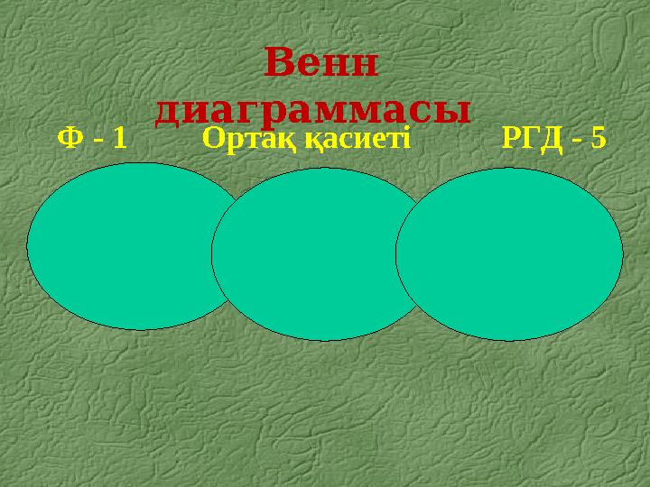 Ф - 1 Ортақ қасиеті РГД - 5 Венн диаграммасы