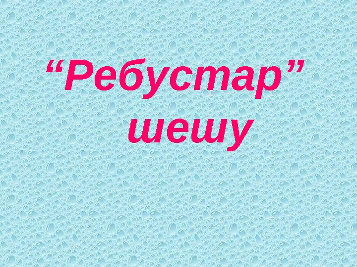 “Ребустар” шешу
