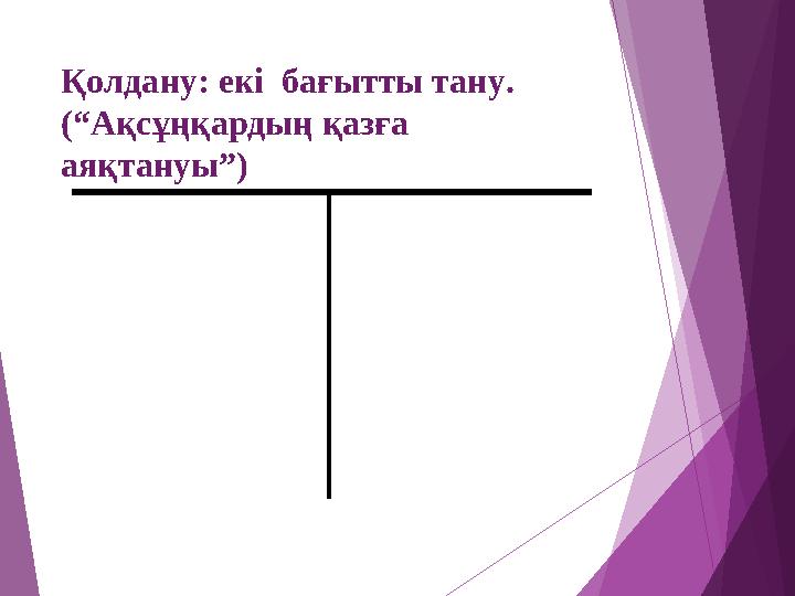 Қолдану: екі бағытты тану. (“Ақсұңқардың қазға аяқтануы”)