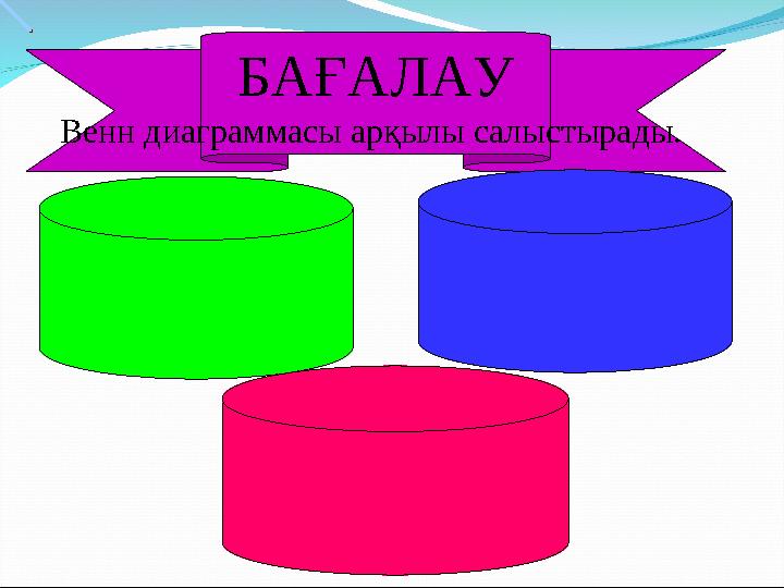 БАҒАЛАУ Венн диаграммасы арқылы салыстырады.