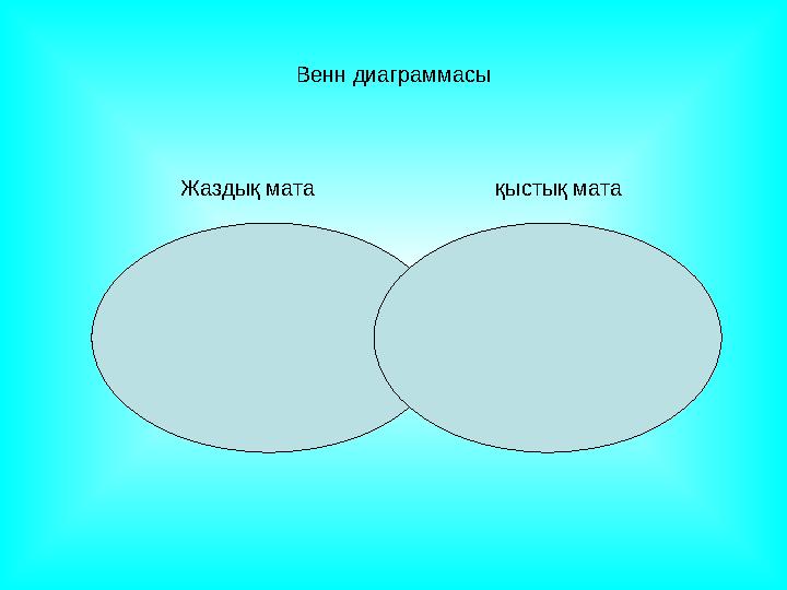 Венн диаграммасы Жаздық мата қыстық мата