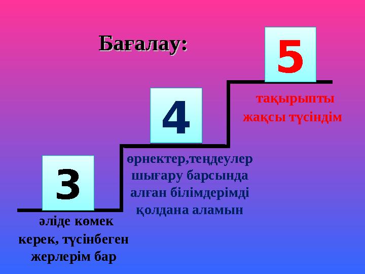 Бағалау: Бағалау: 3 35 54 4 әліде көмек керек, түсінбеген жерлерім бар өрнектер,теңдеулер шығару барсында алған білі Бағалау: Бағалау: 3 35 54 4 әліде көмек керек, түсінбеген жерлерім бар өрнектер,теңдеулер шығару барсында алған білі
