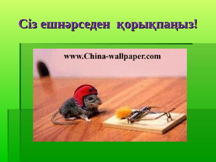 Сіз ешнәрседен қорықпаңыз! Сіз ешнәрседен қорықпаңыз!