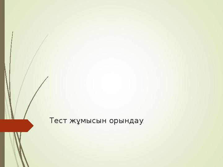 Тест жұмысын орындау