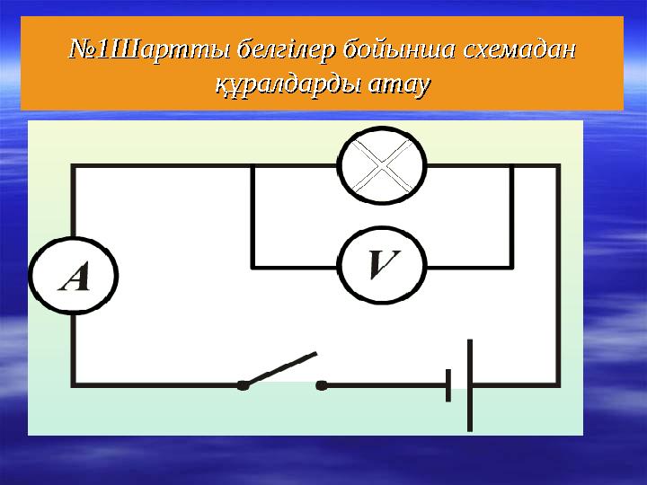 №№ 1Шартты белгілер бойынша схемадан 1Шартты белгілер бойынша схемадан құралдарды атауқұралдарды атау