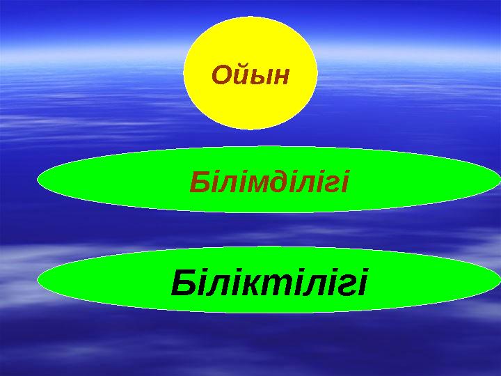 Білімділігі Біліктілігі Ойын