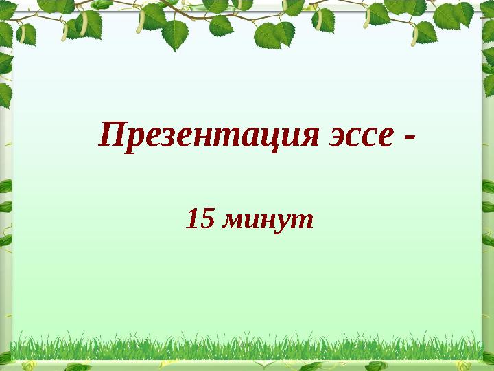 Презентация эссе - 15 минут