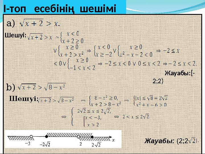 І-топ есебінің шешімі a) Шешуі: