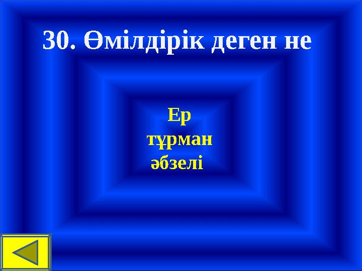 30. Өмілдірік деген не Ер тұрман әбзелі