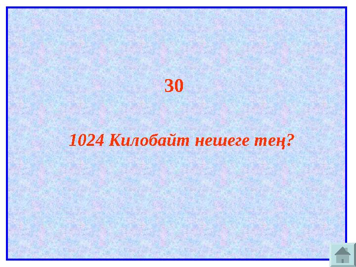 30 1024 Килобайт нешеге тең?