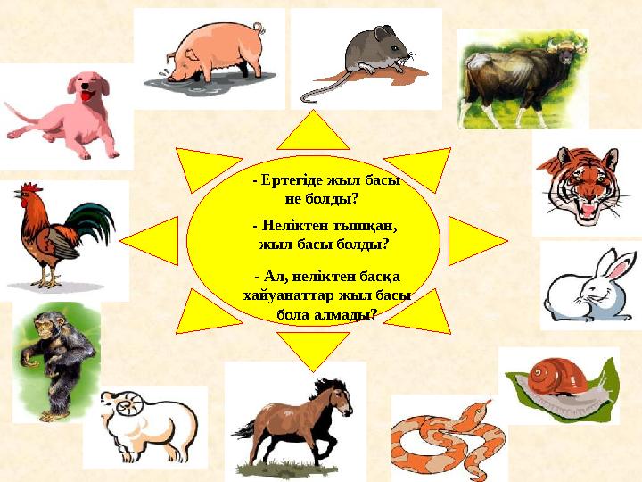 - Ертегіде жыл басы не болды? - Неліктен тышқан, жыл басы болды? - Ал, неліктен басқа хайуанаттар жыл басы бола алмады?
