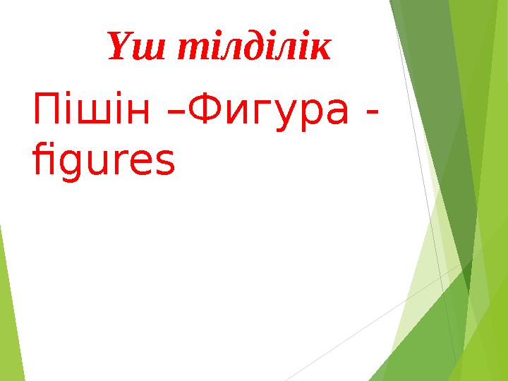 Үш тілділік Пішін –Фигура - figures