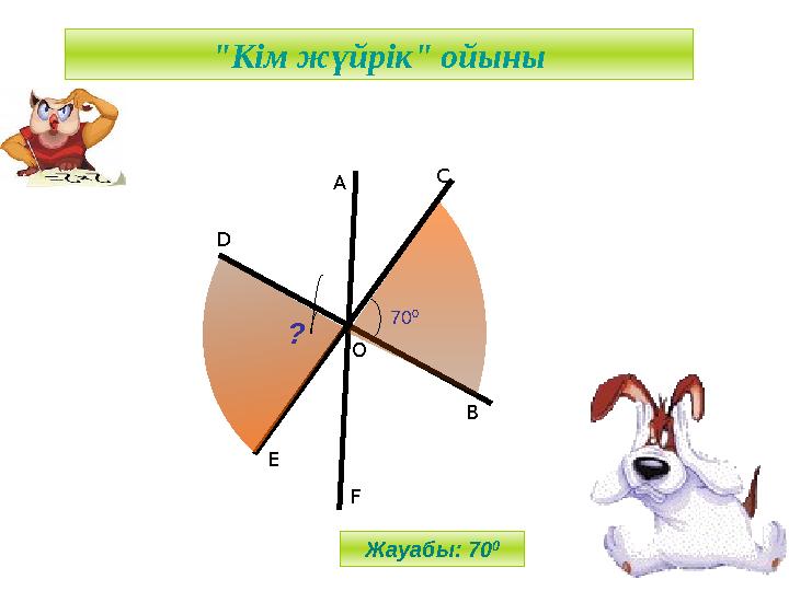 "Кім жүйрік" ойыны C O E A F B D 70 0 ? Жауабы: 70 0