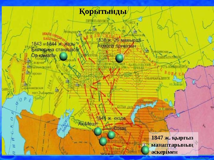 Ашық сабақтар 1847 ж. қырғыз манаптарының әскерімен Қорытынды