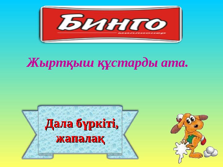 Дала бүркіті, Дала бүркіті, жапалақжапалақ Жыртқыш құстарды ата.