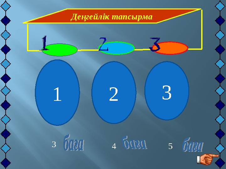 Деңгейлік тапсырма 1 3 2 3 4 5