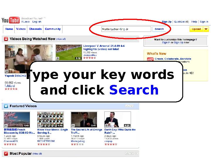 Type your key words and click Search