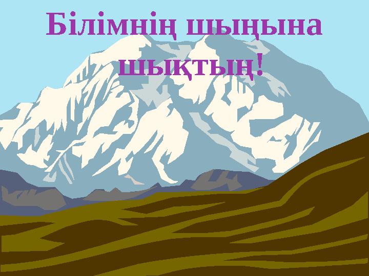 Білімнің шыңына шықтың!