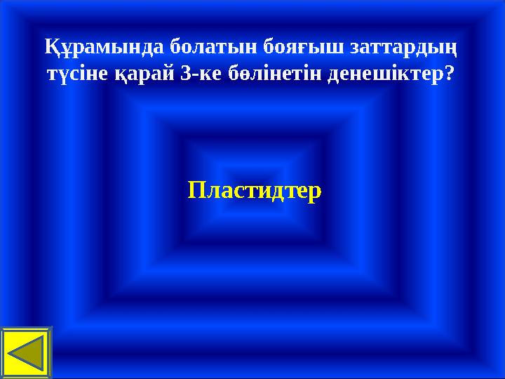 Құрамында болатын бояғыш заттардың түсіне қарай 3-ке бөлінетін денешіктер? Пластидтер