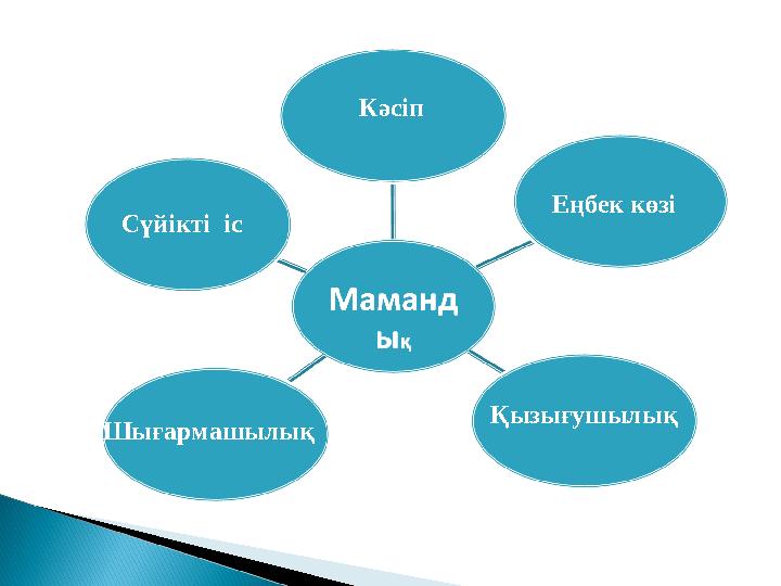 Сүйікті іс Кәсіп Еңбек көзі Қызығушылық Шығармашылық
