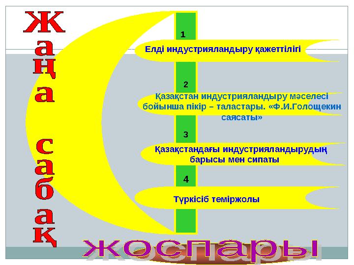 Елді индустрияландыру қажеттілігі Қазақстан индустрияландыру мәселесі бойынша пікір – таластары. «Ф.И.Голощекин