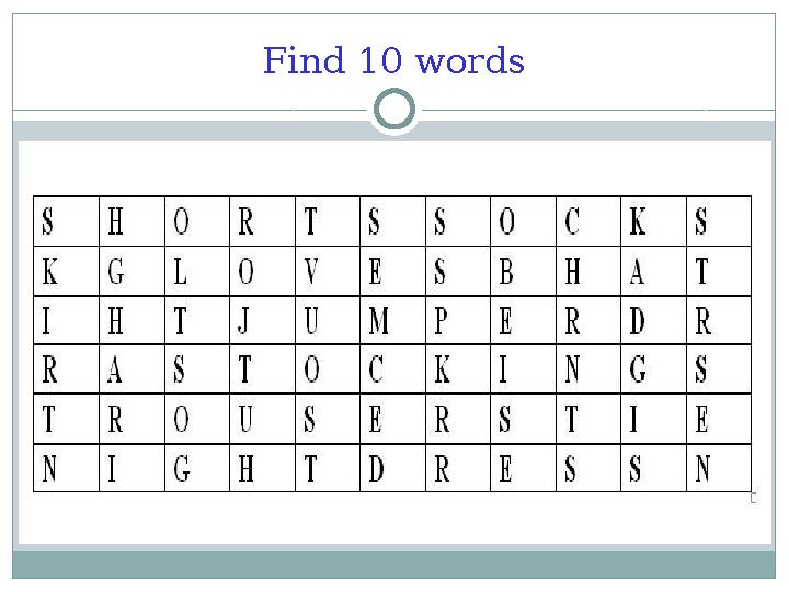 Find 10 words