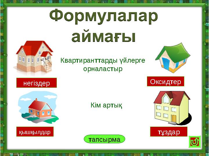 Оксидтернегіздер тұздарқышқылдар Квартиранттарды үйлерге орналастыр Кім артық тапсырма
