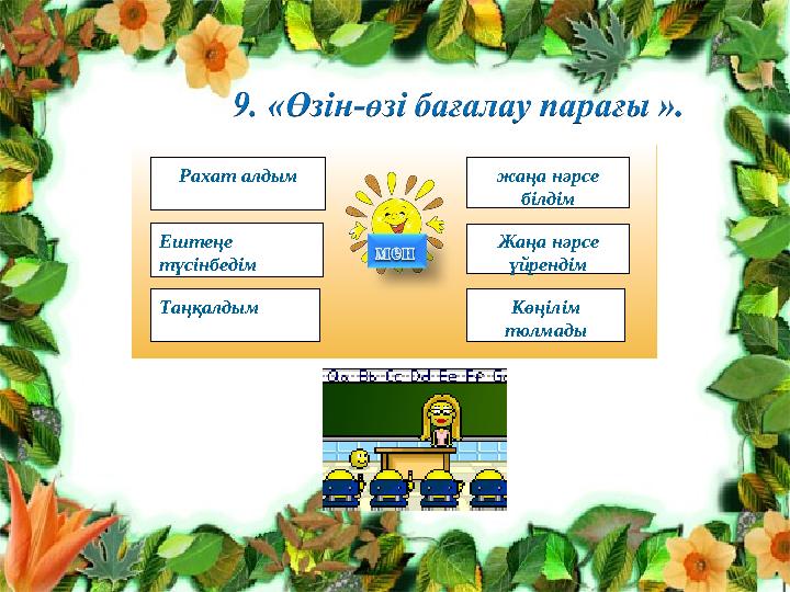 Рахат алдым Ештеңе түсінбедім Таңқалдым жаңа нәрсе білдім Жаңа нәрсе үйрендім Көңілім толмады