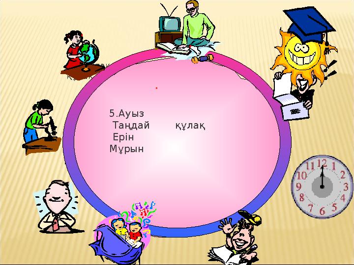 құлақ құлақ . 5.Ауыз Таңдай құлақ Ерін Мұрын
