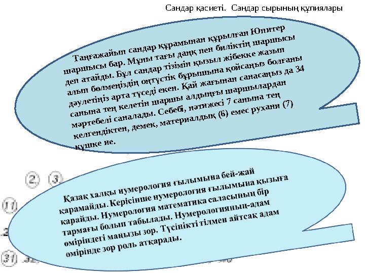 Сандар қасиеті. Сандар сырының құпиялары Таңғажайып сандар құрамынан құрылған Юпитер шаршысы бар. Мұны тағы даңқ пен билі