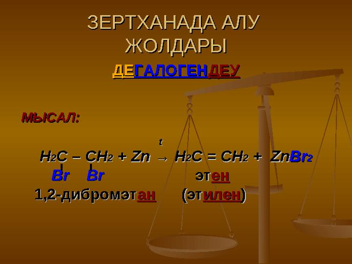 ЗЕРТХАНАДА АЛУ ЗЕРТХАНАДА АЛУ ЖОЛДАРЫЖОЛДАРЫ ДЕДЕ ГАЛОГЕНГАЛОГЕН ДЕУДЕУ МЫСАЛ:МЫСАЛ: