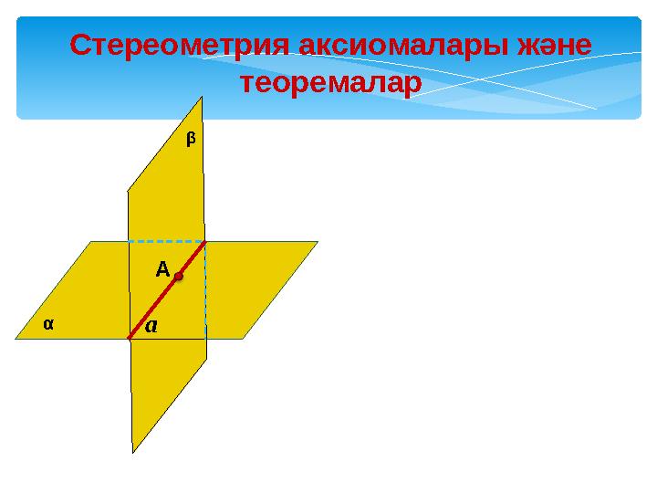 Стереометрия аксиомалары және теоремалар α А β a