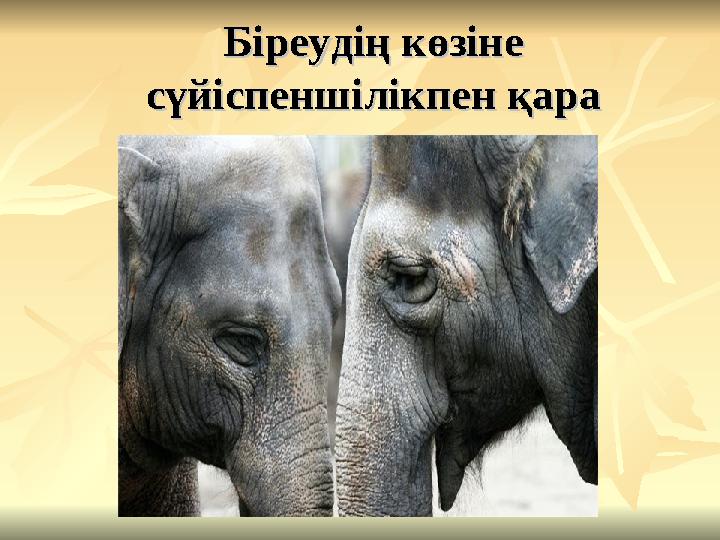 Біреудің көзіне Біреудің көзіне сүйіспеншілікпен қарасүйіспеншілікпен қара