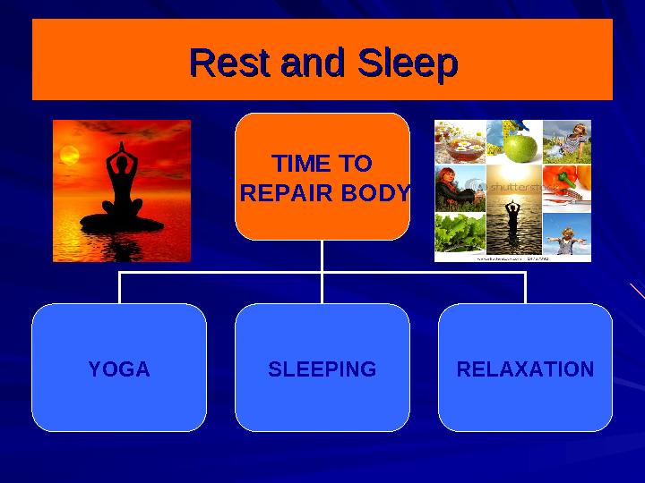 Rest and SleepRest and Sleep TIME TO REPAIR BODY YOGA SLEEPING RELAXATION