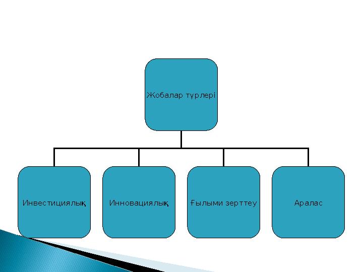 Жобалар түрлері Инвестициялық Инновациялық Ғылыми зерттеу Аралас