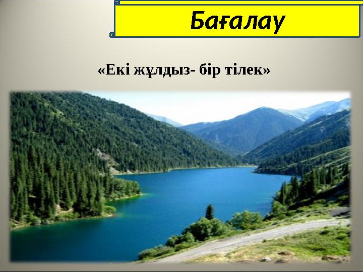 «Екі жұлдыз- бір тілек» Бағалау