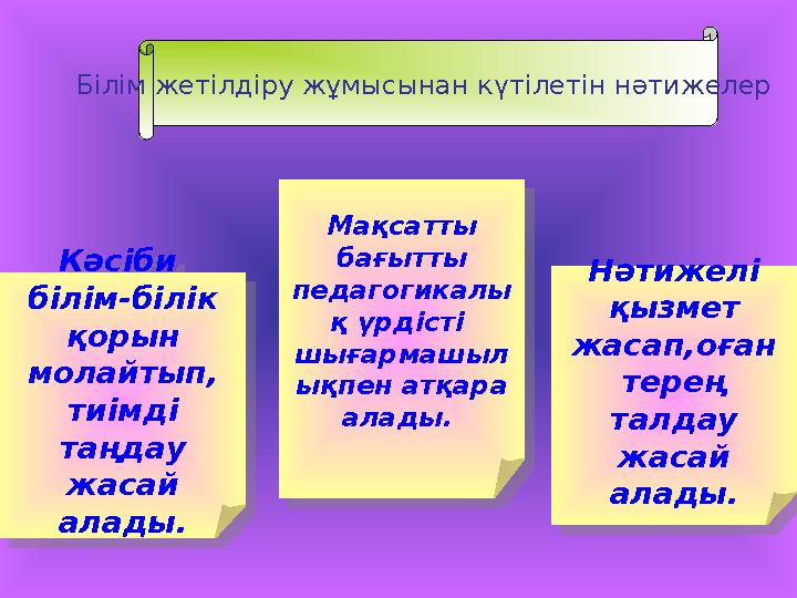 Кәсіби білім-білік қорын молайтып, тиімді таңдау жасай алады. Кәсіби білім-білік қорын молайтып, тиімді таңдау жа
