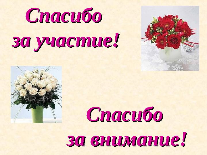 Спасибо Спасибо за участие!за участие! Спасибо Спасибо за внимание!за внимание!