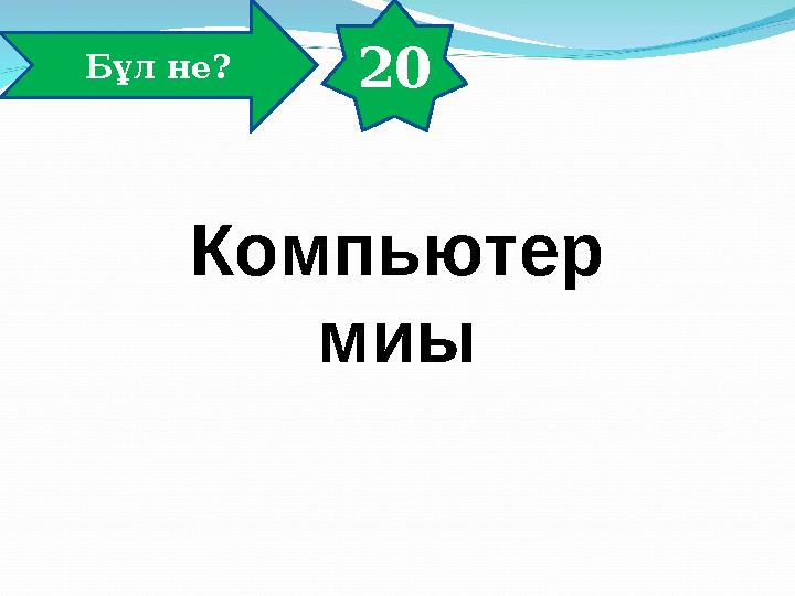 20 Бұл не? Компьютер миы