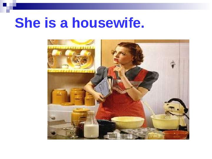 She is a housewife.