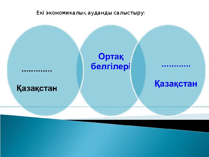 Екі экономикалық ауданды салыстыру: