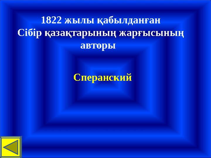 1822 жылы қабылданған Сібір қазақтарының жарғысының авторы Сперанский