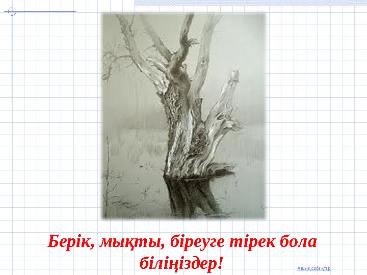 Ашық сабақтар Берік, мықты, біреуге тірек бола біліңіздер!