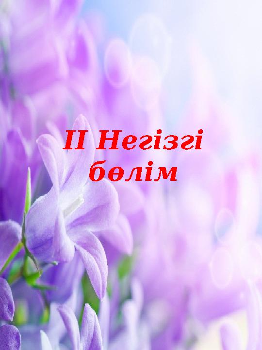 II Негізгі бөлім