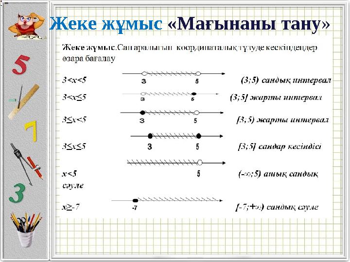 Жеке жұмыс «Мағынаны тану »
