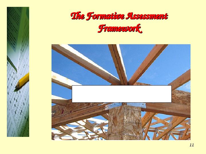 11The Formative AssessmentThe Formative Assessment FrameworkFramework