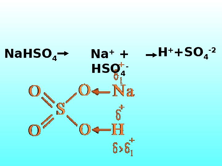 NaHSO 4 Na + + HSO 4 - H + +SO 4 -2