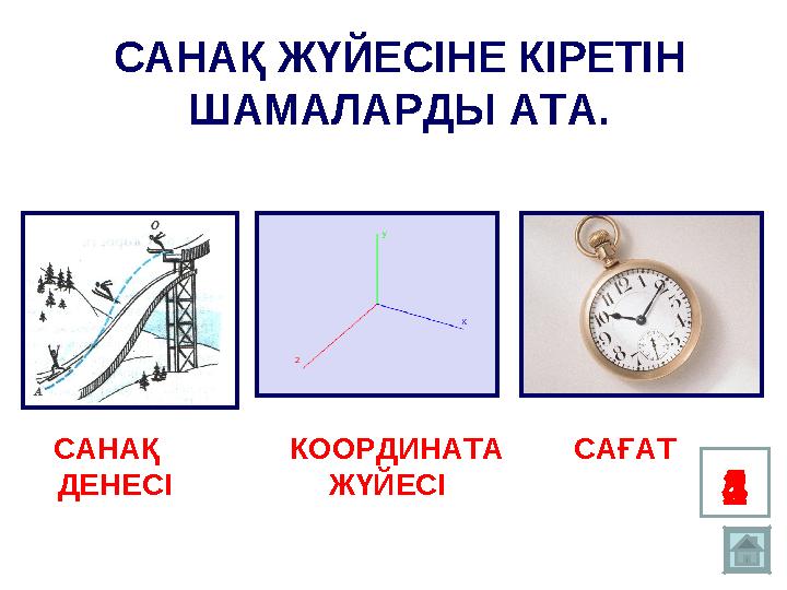 1 2345САНАҚ ЖҮЙЕСІНЕ КІРЕТІН ШАМАЛАРДЫ АТА. КООРДИНАТА ЖҮЙЕСІ САҒАТСАНАҚ ДЕНЕСІ